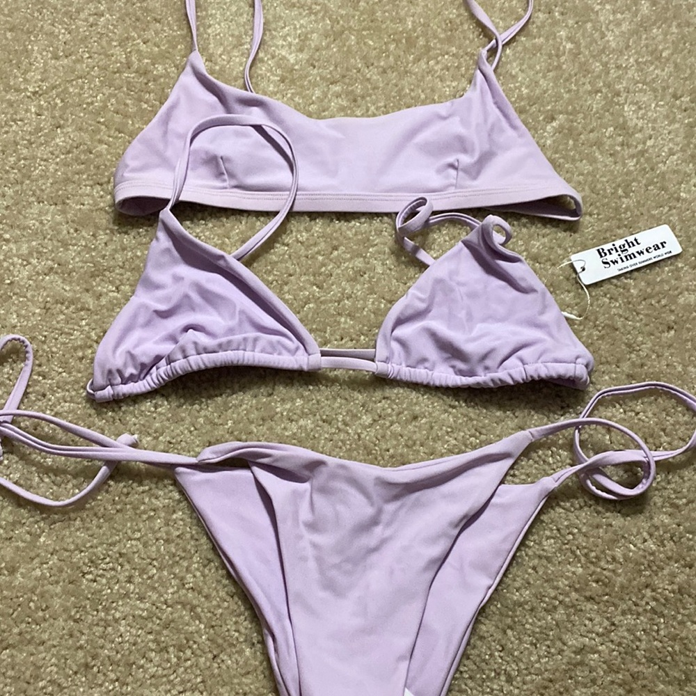 Bright swimwear lilac bathing suit set size M but more like S